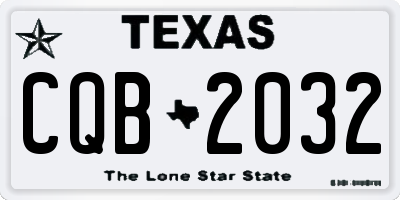 TX license plate CQB2032