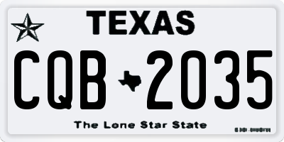 TX license plate CQB2035