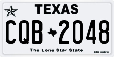TX license plate CQB2048