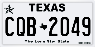 TX license plate CQB2049