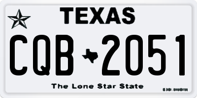 TX license plate CQB2051