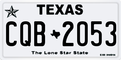 TX license plate CQB2053