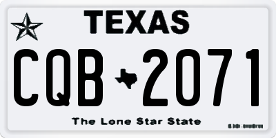 TX license plate CQB2071