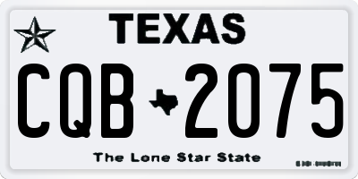 TX license plate CQB2075