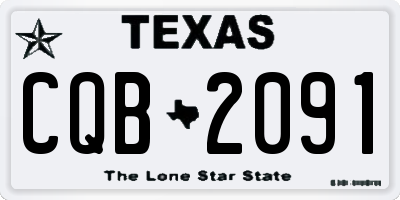 TX license plate CQB2091