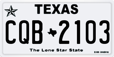 TX license plate CQB2103