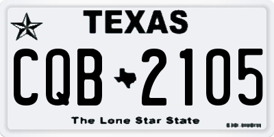 TX license plate CQB2105