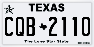 TX license plate CQB2110