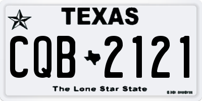 TX license plate CQB2121