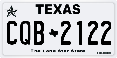 TX license plate CQB2122