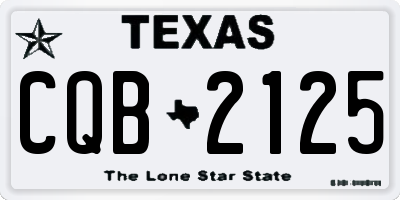 TX license plate CQB2125