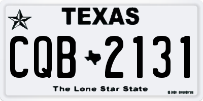 TX license plate CQB2131
