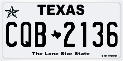 TX license plate CQB2136