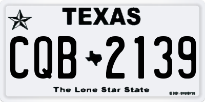 TX license plate CQB2139