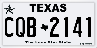 TX license plate CQB2141
