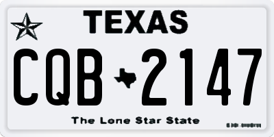 TX license plate CQB2147