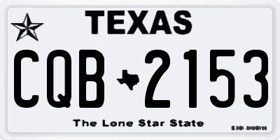 TX license plate CQB2153