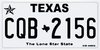 TX license plate CQB2156