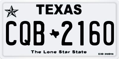 TX license plate CQB2160