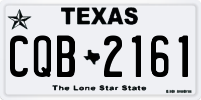 TX license plate CQB2161