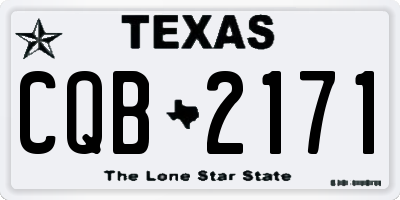 TX license plate CQB2171