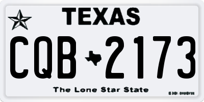 TX license plate CQB2173