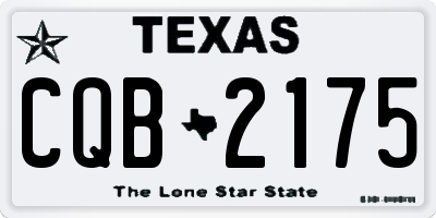 TX license plate CQB2175