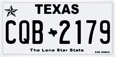 TX license plate CQB2179
