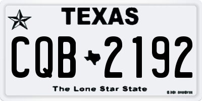 TX license plate CQB2192