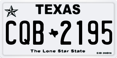 TX license plate CQB2195
