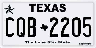 TX license plate CQB2205