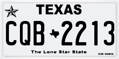 TX license plate CQB2213