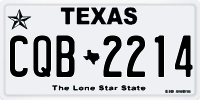 TX license plate CQB2214