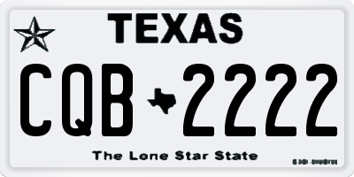 TX license plate CQB2222