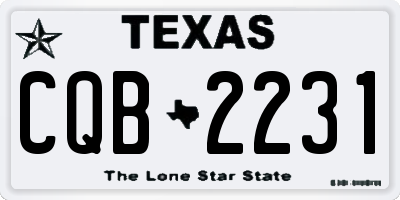TX license plate CQB2231