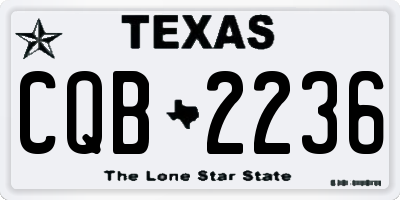 TX license plate CQB2236