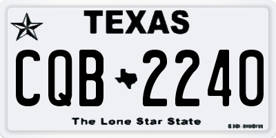 TX license plate CQB2240