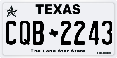 TX license plate CQB2243