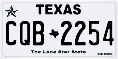 TX license plate CQB2254