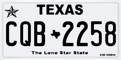 TX license plate CQB2258