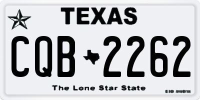 TX license plate CQB2262
