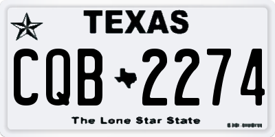 TX license plate CQB2274