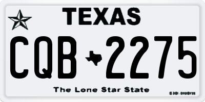 TX license plate CQB2275