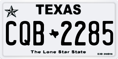 TX license plate CQB2285