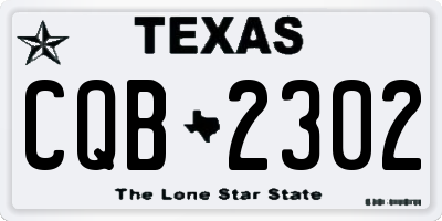 TX license plate CQB2302