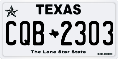 TX license plate CQB2303