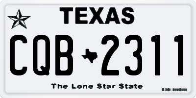 TX license plate CQB2311