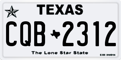 TX license plate CQB2312