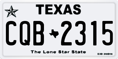 TX license plate CQB2315