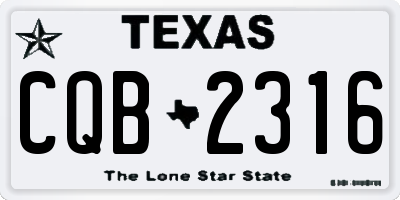 TX license plate CQB2316